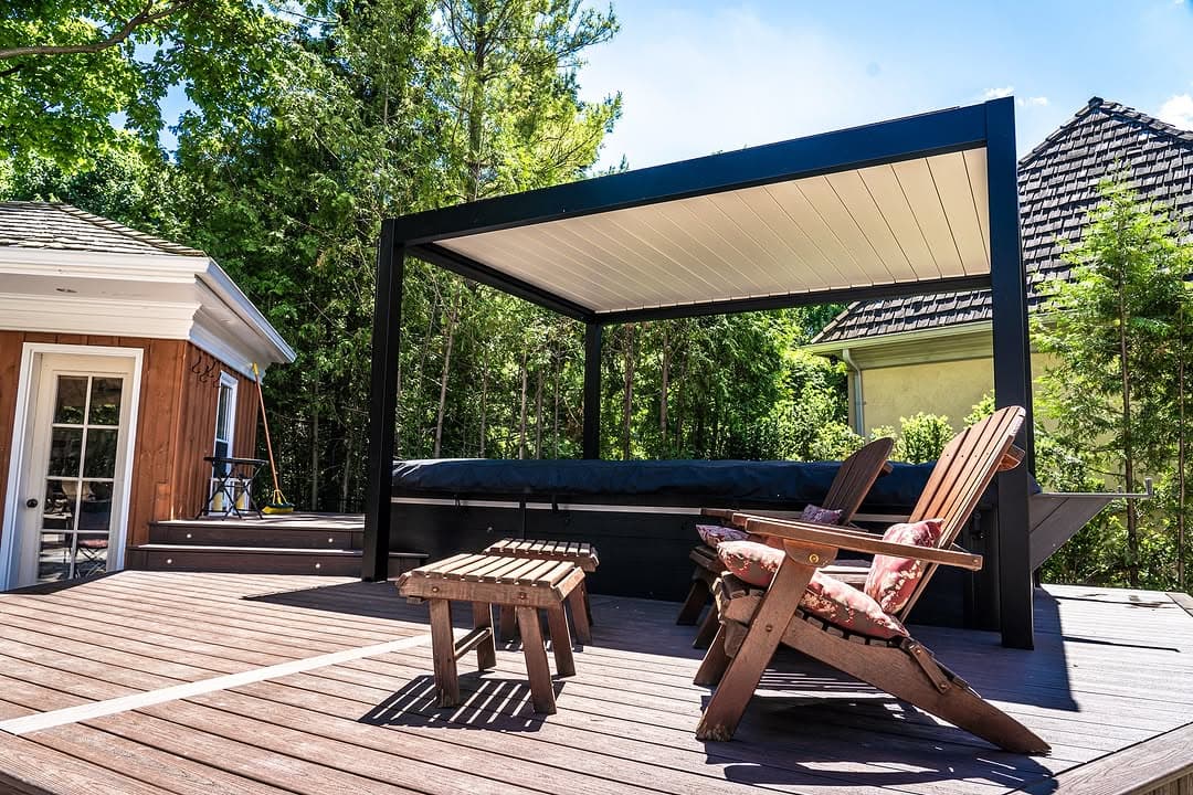 Composite Deck with Swim Spa & Steel Pergola
