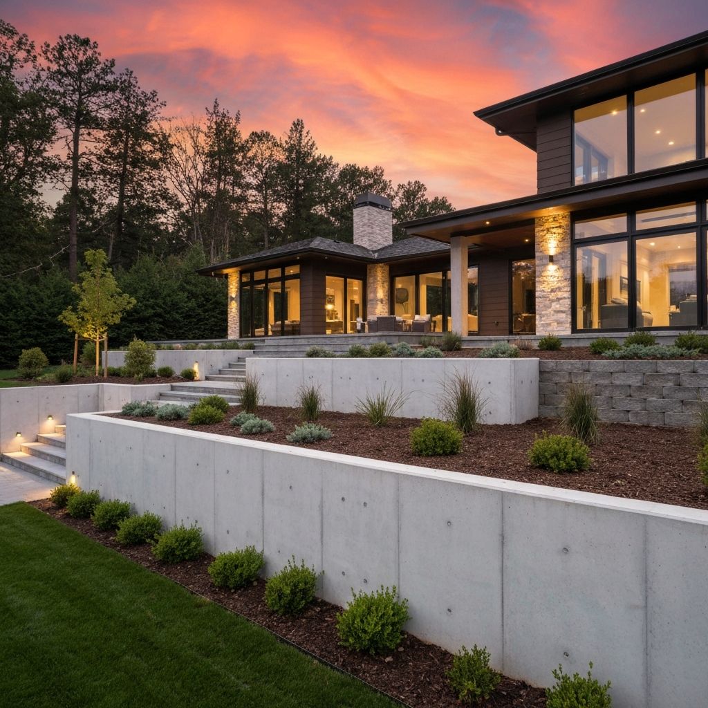 Concrete retaining wall project